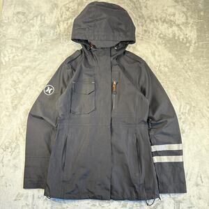 Hurley Black Orange Phantom Protect Waterproof Full-zip Rain Jacket Size Medium